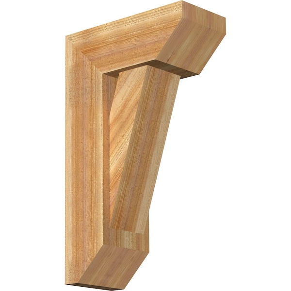 Ekena Millwork Traditional Slat Rough Sawn Bracket w/ Offset Brace, Western Red Cedar, 8"W x 18"D x 30"H BKT0806X18X30TRA06RWR - main